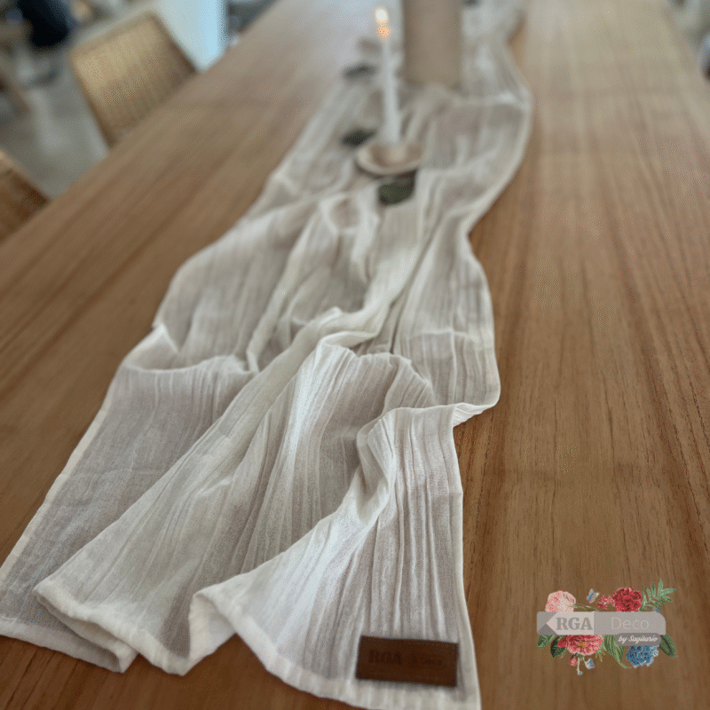 Camino De Mesa Gasa Pañalera Crudo 250 x 60 cm