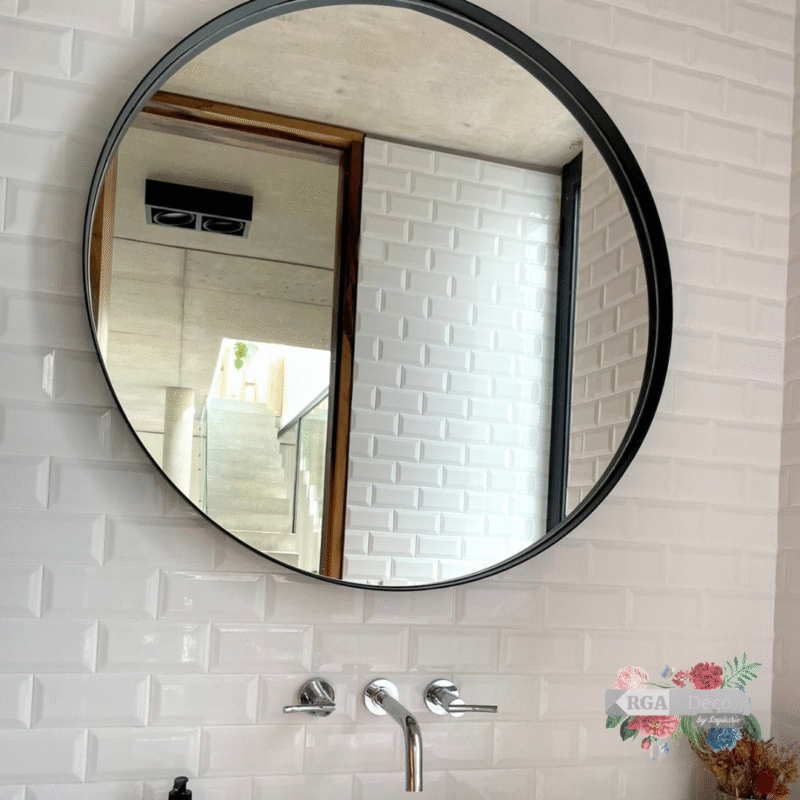 Espejo Circular Hierro Negro - 60 cm