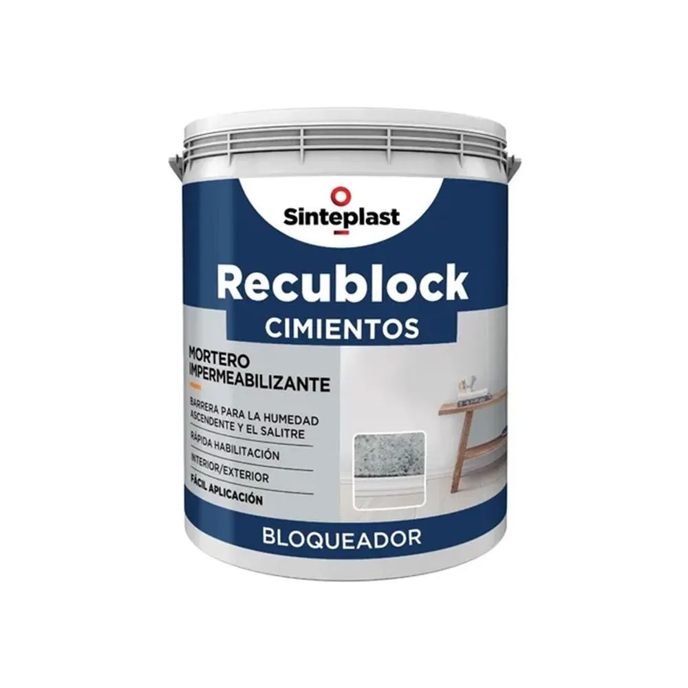 Recublock Cimientos Bloqueador De Humedad 12 Kg