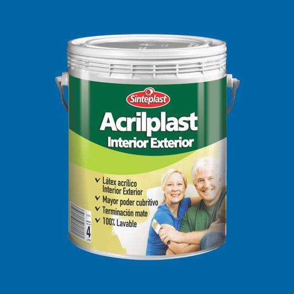 Acrilplast Azul Traful 4 Litros Látex acrílico para interior y exterior Sinteplast