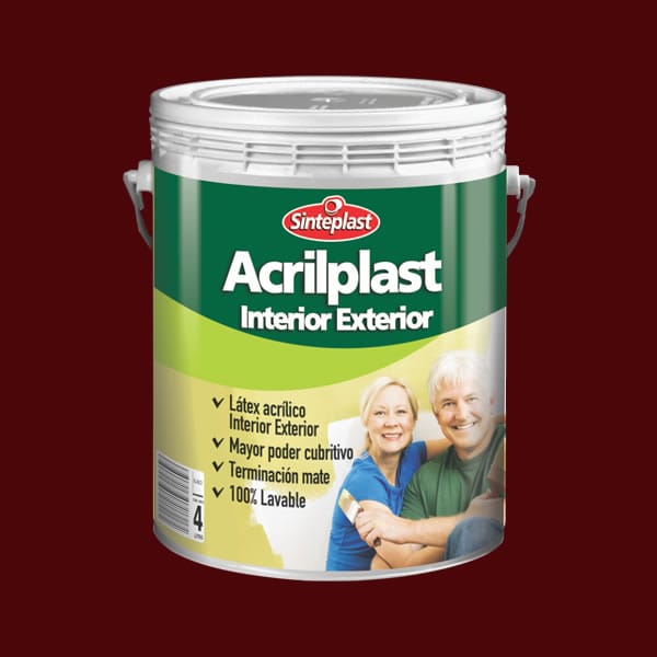 Acrilplast Rojo Borgona 20 Litros Látex acrílico para interior y exterior Sinteplast