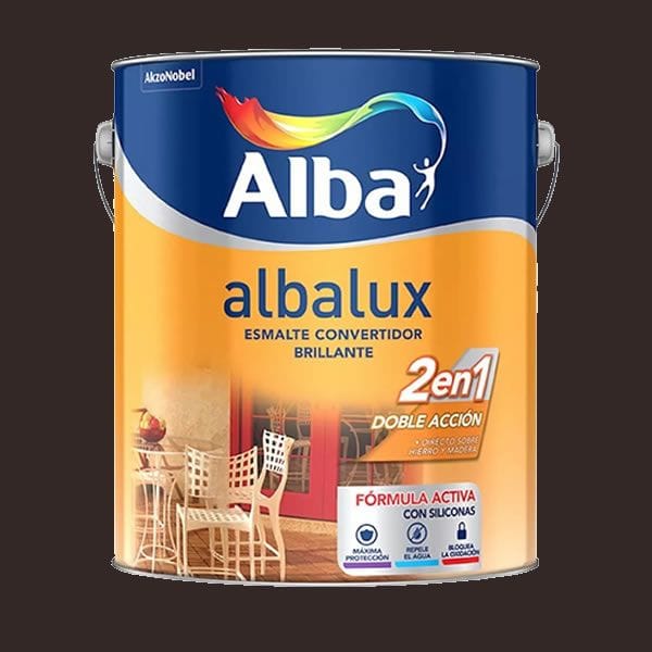 Albalux 2 en 1 Marrón 4 Litros Esmalte Sintético