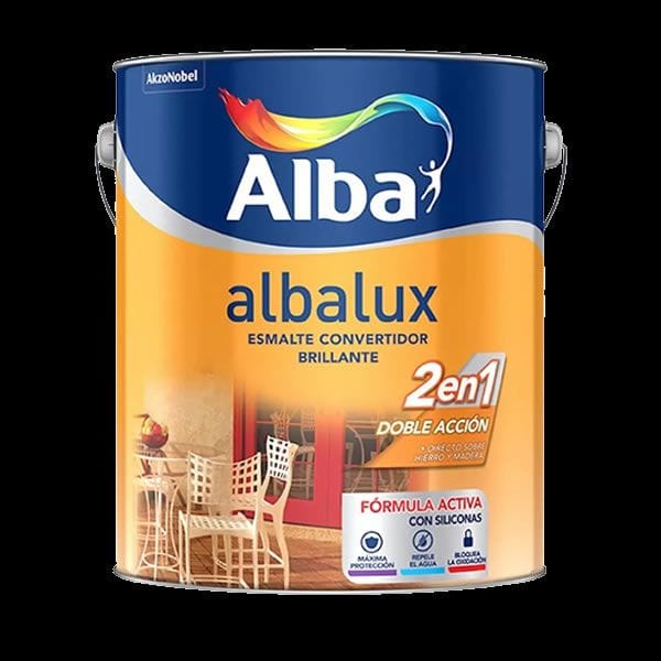 Albalux 2 en 1 Negro 1 Litro Esmalte Sintético