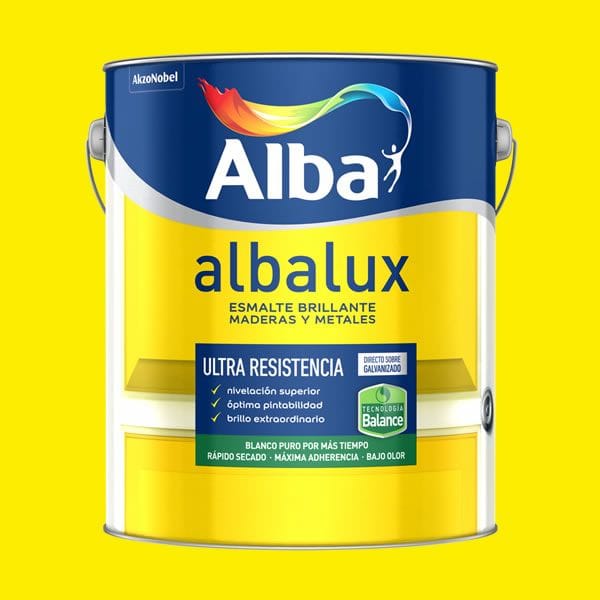 Esmalte al Agua Brillante Albalux Amarillo 1/2 Litro