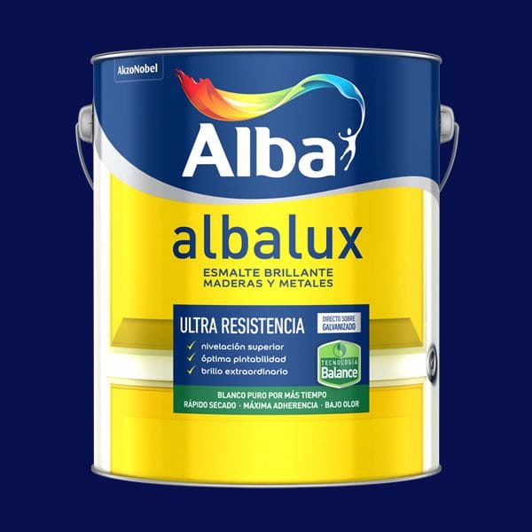 Esmalte al Agua Brillante Albalux Azul Marino 1/2 Litro