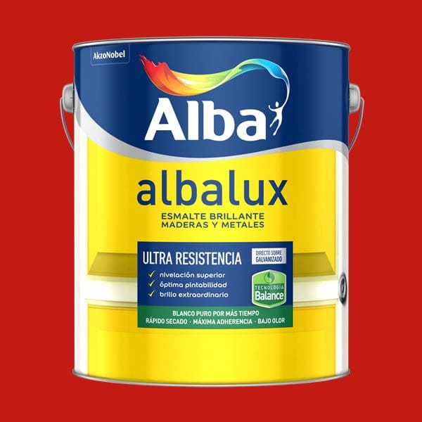 Esmalte al Agua Brillante Albalux Bermellón 1/2 Litro