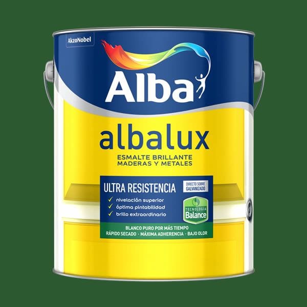 Esmalte al Agua Brillante Albalux Verde Ingles 1/2 Litro