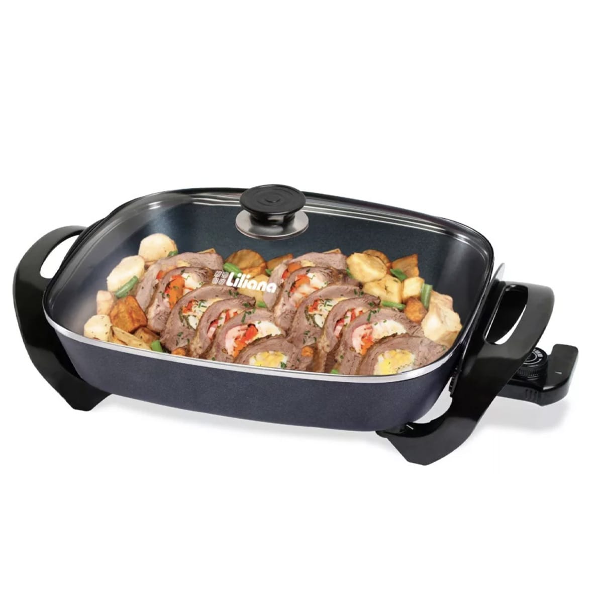 Cocina Electrica Parrilla Portatil Liliana Ak200 7 En 1 Color Negro