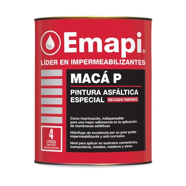 Pintura Asfáltica Secado Rápido Emapi 18 Litros