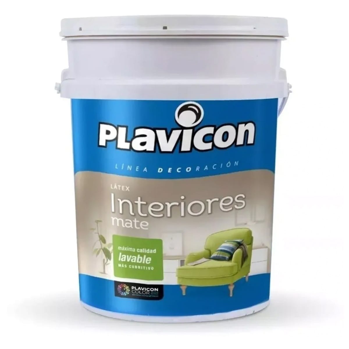 Pintura Látex Plavicon Lavable Interior Mate 10 Lts Blanco