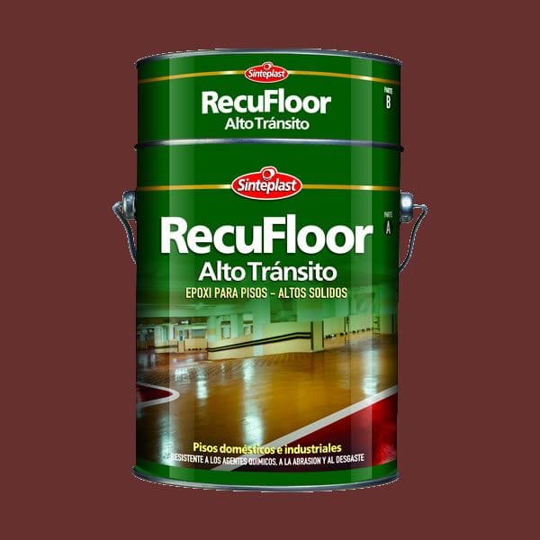 Pintura Para Pisos Alto Transito Recufloor Epoxi Rojo 1 Litro