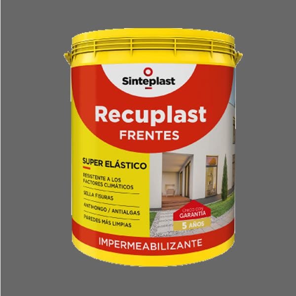 Recuplast Frentes y Muros Gris Cemento 4 Litros - Impermeabilizante para Paredes Exteriores