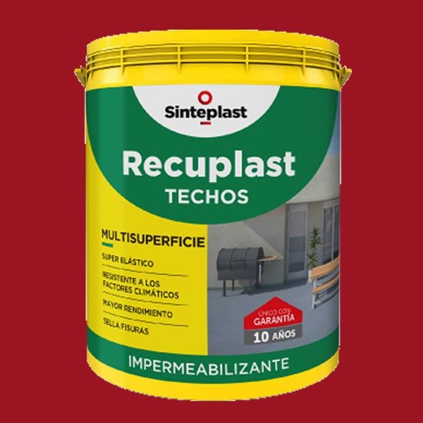 Recuplast Techos Rojo Teja 10 Litros - Impermeabilizante Premium
