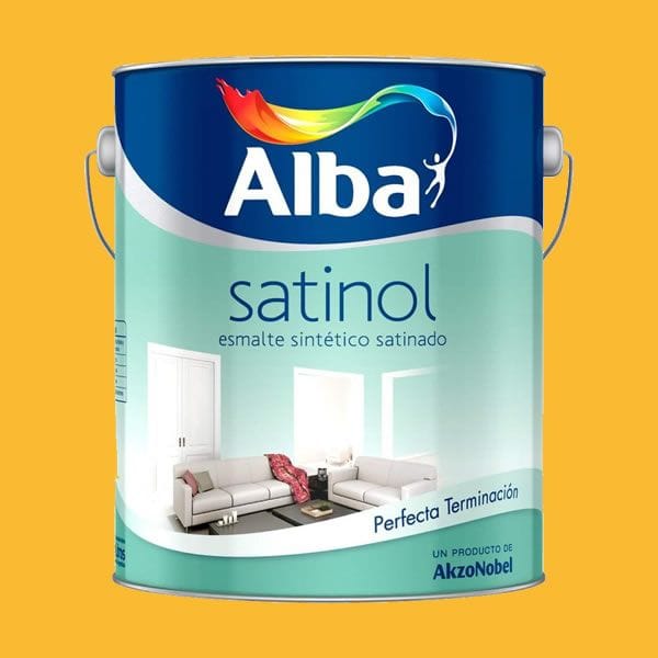 Esmalte Sintético Satinado Alba Satinol Amarillo 1 Litro