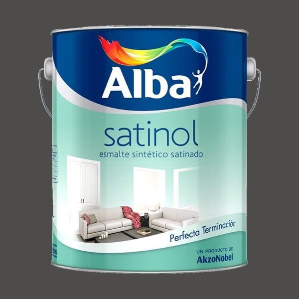 Esmalte Sintético Satinado Alba Satinol Marrón 1 Litro