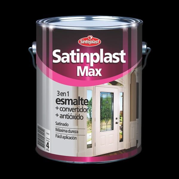 Satinplast Max Negro Satinado 4 Litros Esmalte Convertidor