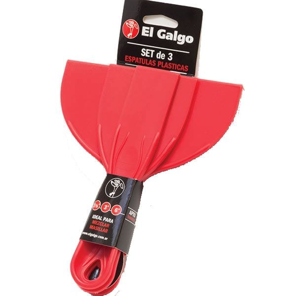 Set 3 Espatulas Plasticas El Galgo 6"-3" 1 1/2"