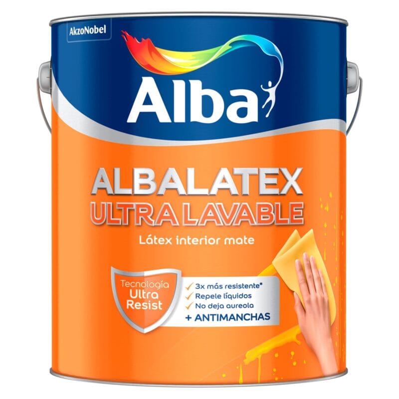 Albalatex Ultralavable Mate Blanco 4 Litros Pintura Latex