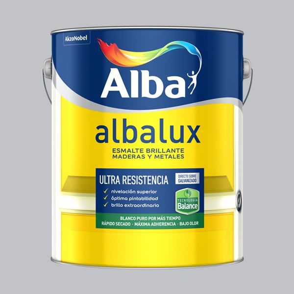 Esmalte al Agua Brillante Albalux Colores 4 Litros
