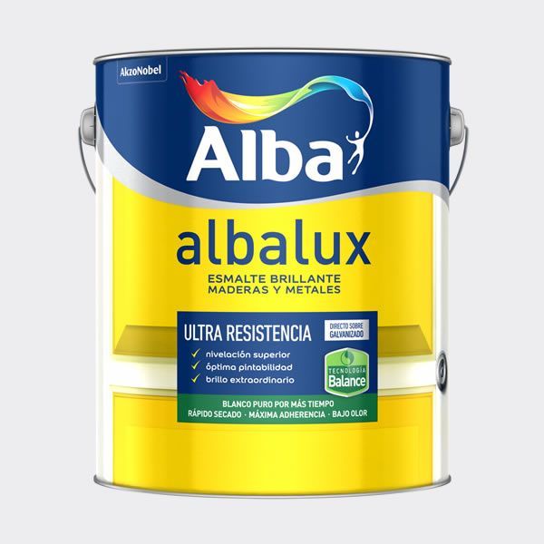Esmalte al Agua Brillante Albalux Colores 4 Litros