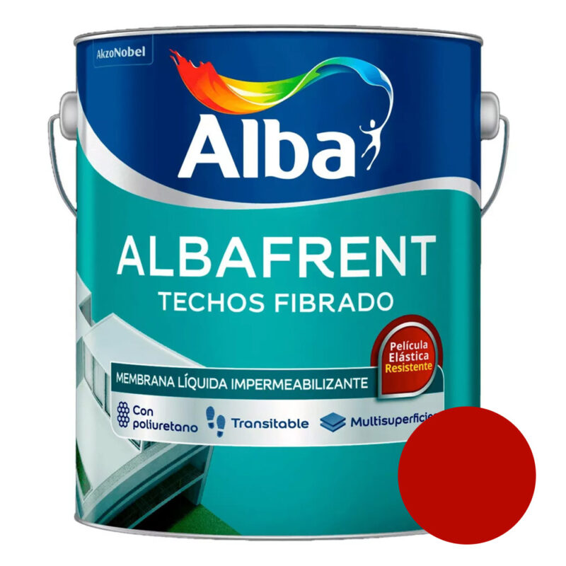 Albafrent Techos Fibrado Impermeabilizante Membrana Liquida 20 Kg - Rojo