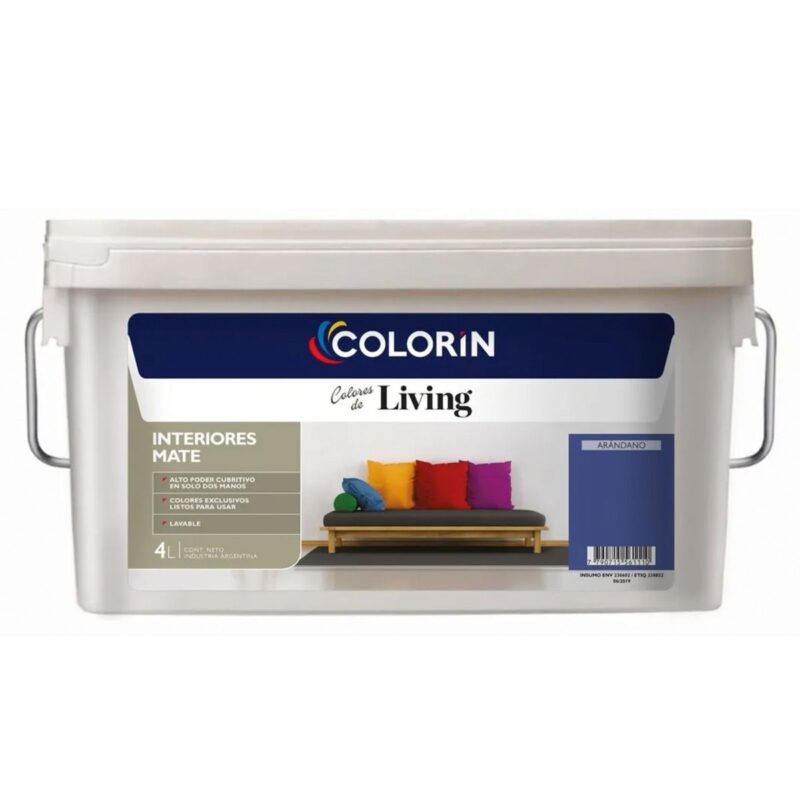 Colorin Living Pintura Latex Interior Colores 4 Lts - Arandano
