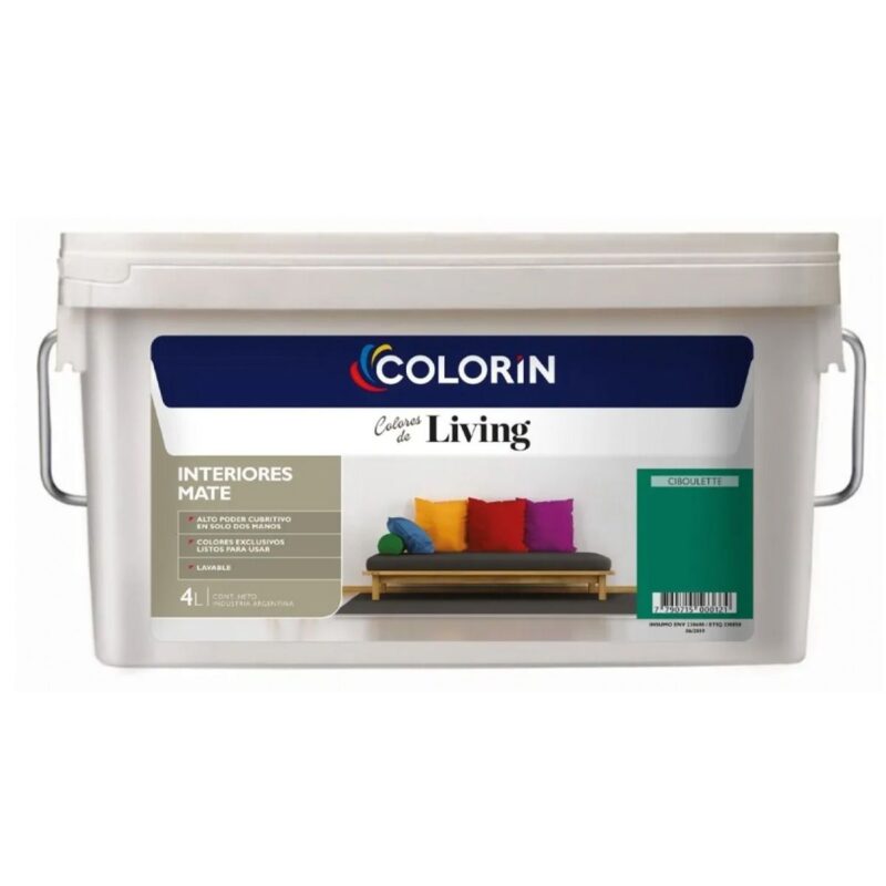 Colorin Living Pintura Latex Interior Colores 4 Lts - Ciboulette