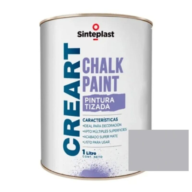 Creart Chalk Paint A La Tiza Pintura Tizada Sinteplast 1 Lt - Gris Antigüo