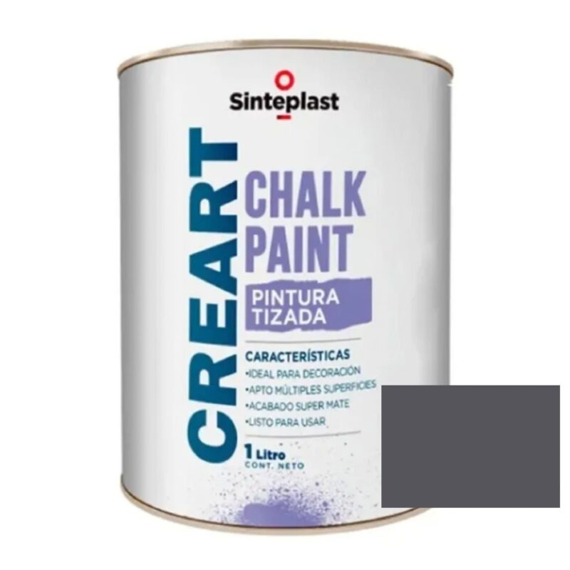 Creart Chalk Paint A La Tiza Pintura Tizada Sinteplast 1 Lt - Gris Sombra