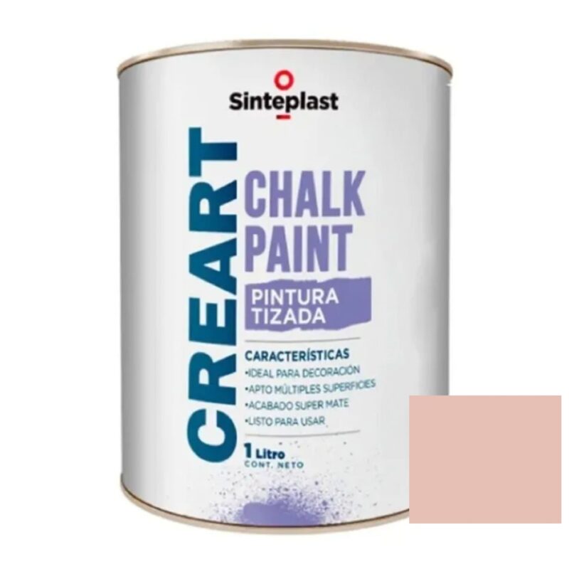 Creart Chalk Paint A La Tiza Pintura Tizada Sinteplast 1 Lt - Rosa Rococo
