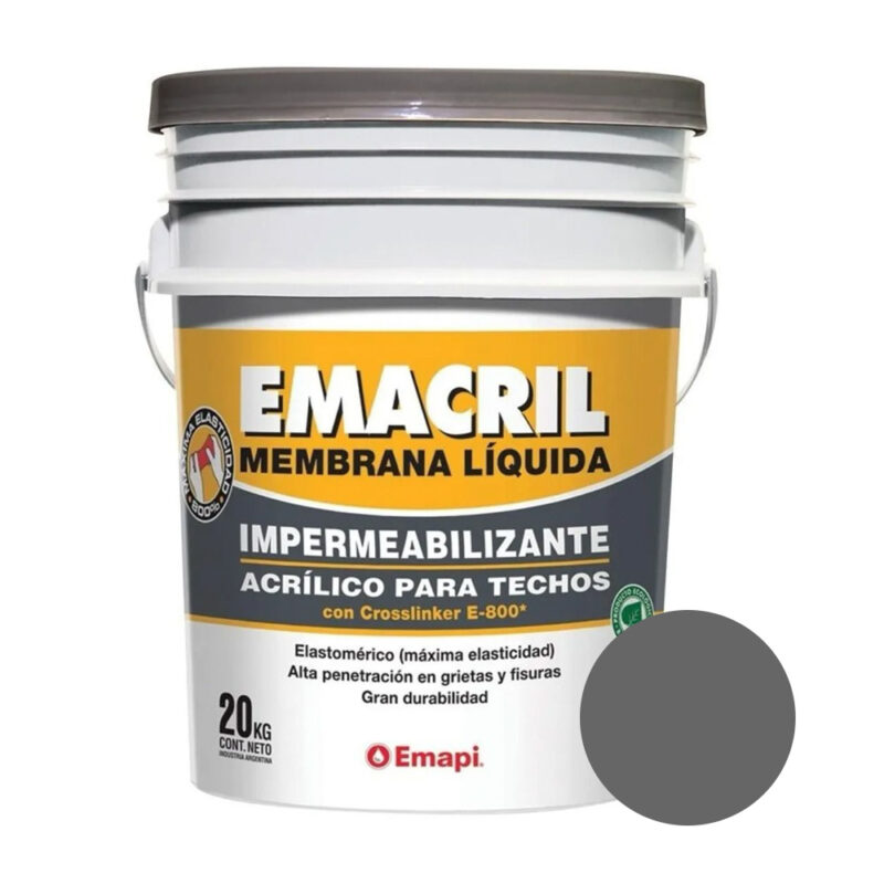 Membrana Liquida Impermeabilizante Acrilico Emacril 20 Kg - Gris