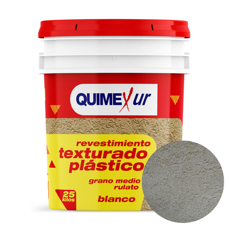 Revestimiento Texturado Plástico Grano Medio 25kg Quimexur - Gris