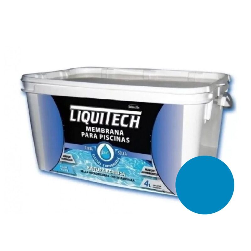 Pintura Pileta Liquitech 3en1 Pinta + Sella +antialga 4 Lts - Azul