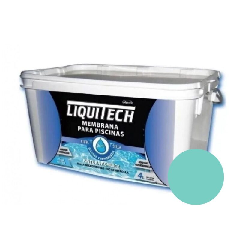 Pintura Pileta Liquitech 3en1 Pinta + Sella +antialga 4 Lts - Verde