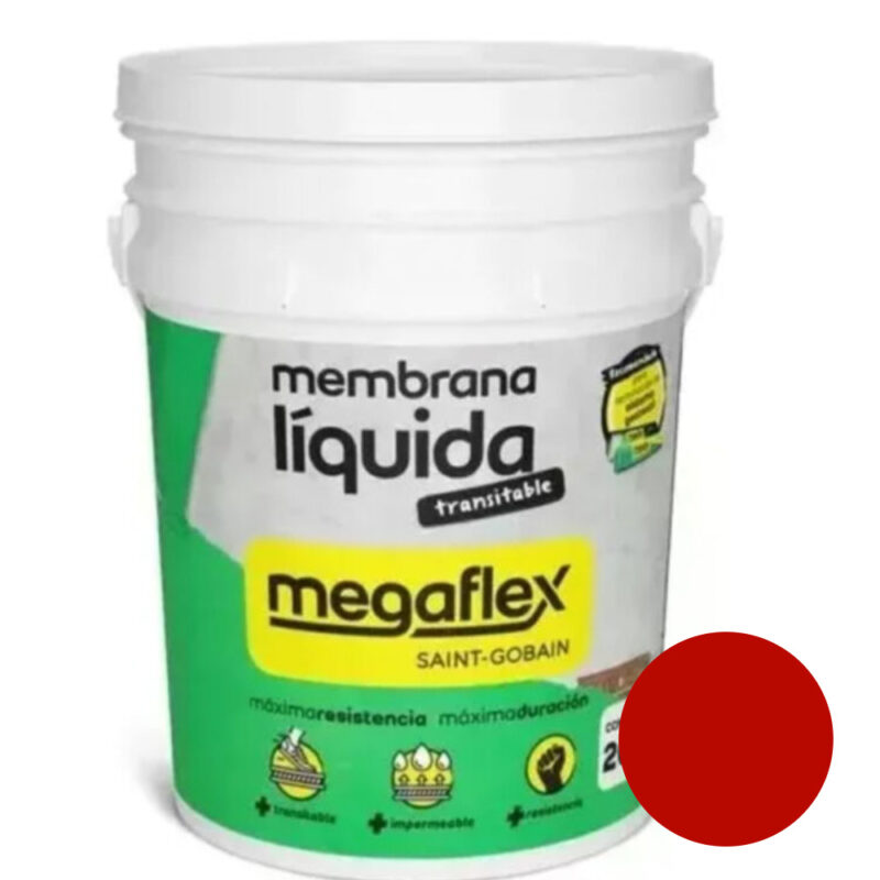 Membrana Liquida Techos Transitable Megaflex X 20kg Rojo