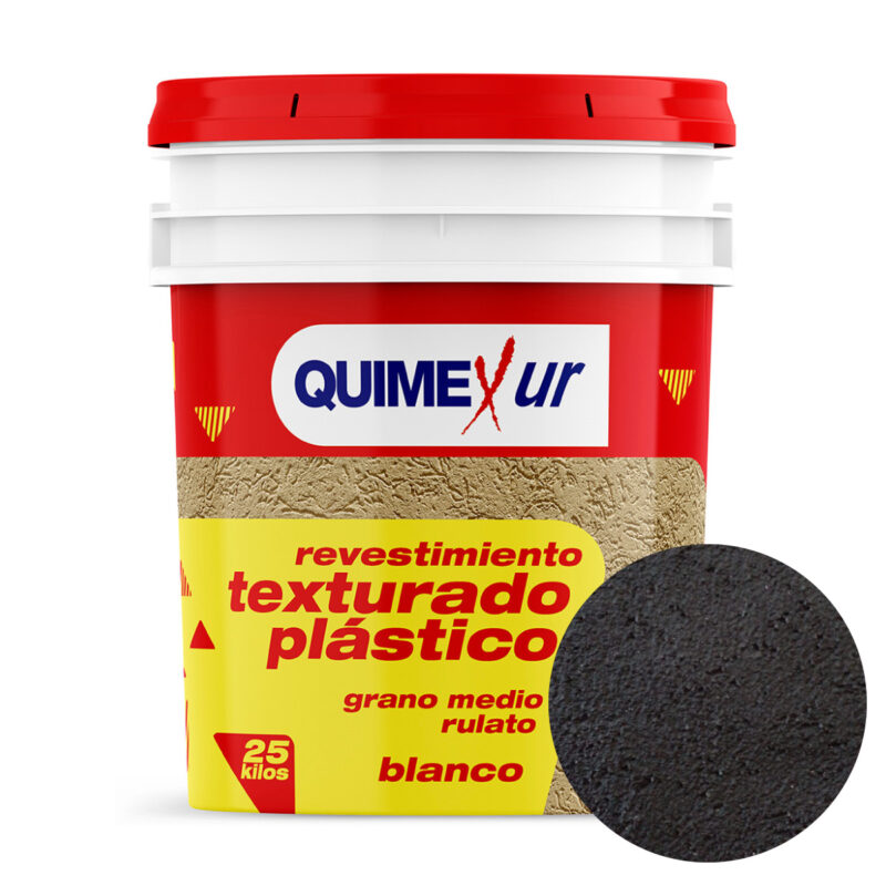 Revestimiento Texturado Plástico Grano Medio 25kg Quimexur - Negro