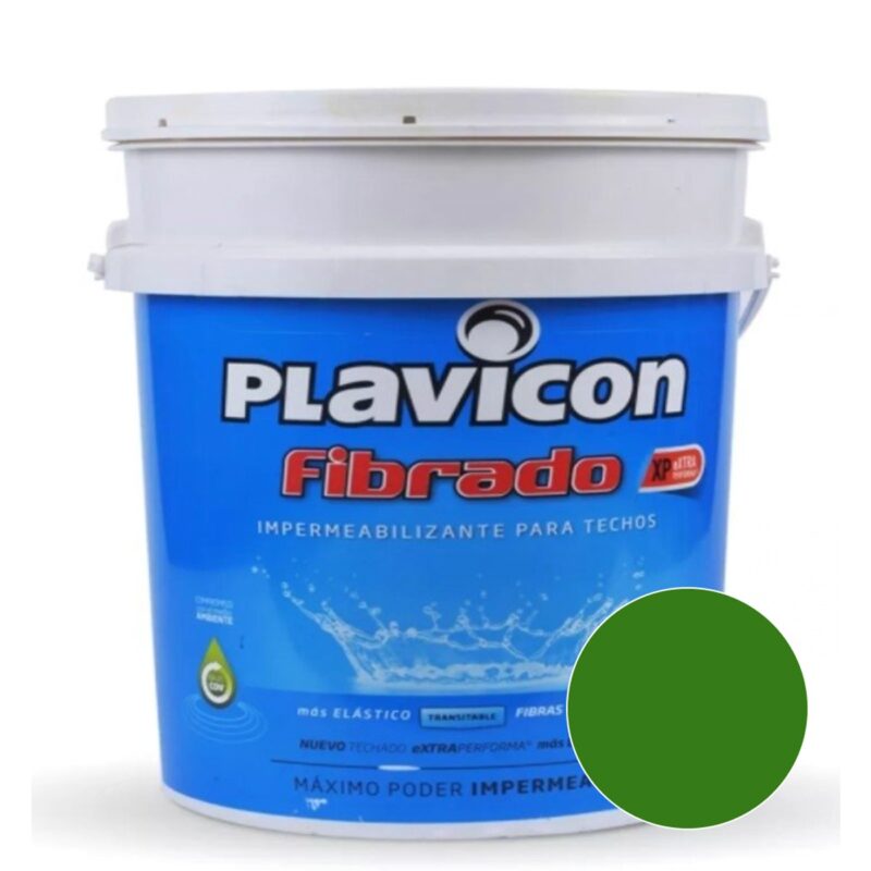 Plavicon Fibrado Impermeabilizante Para Techos 10 kg - Verde