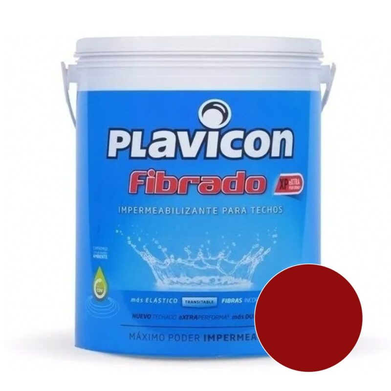 Plavicon Fibrado Impermeabilizante Para Techos 5 kg - Rojo
