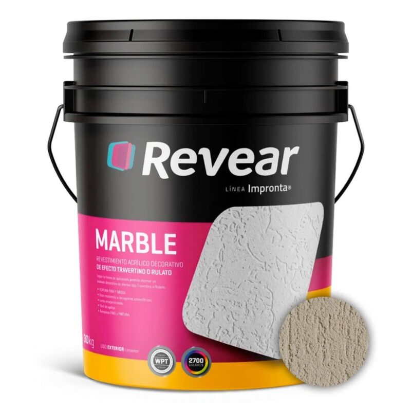 Revestimiento Texturado Revear Marble 25 kg Gris Perla, Media