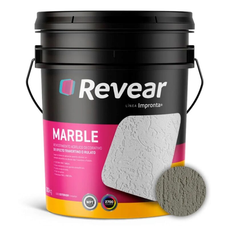 Revestimiento Texturado Revear Marble 25 kg Gris Urbano, Media