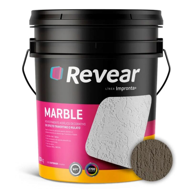 Revestimiento Texturado Revear Marble 25 kg Marrón Habano, Media