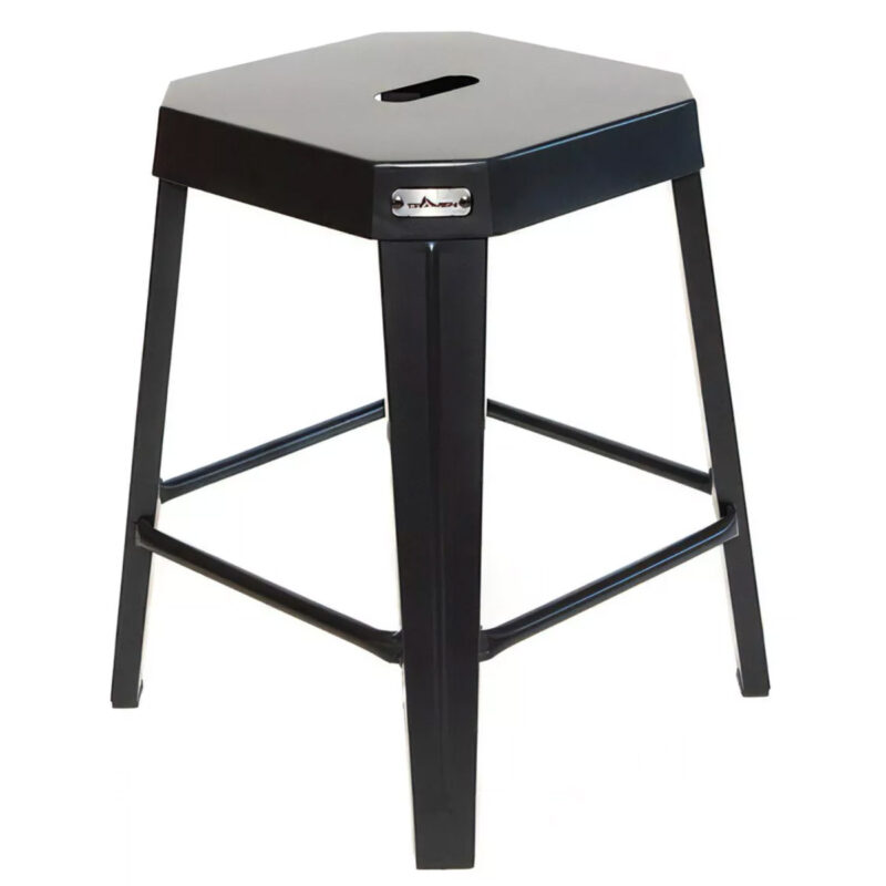 Banqueta Baja Banco Tromen Runko 48 cm Mate Blanco o Negro - Negro