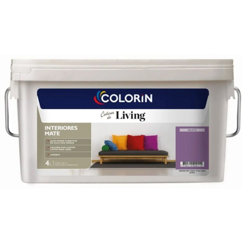 Colorin Living Pintura Latex Interior Colores 4 Lts - Sauco