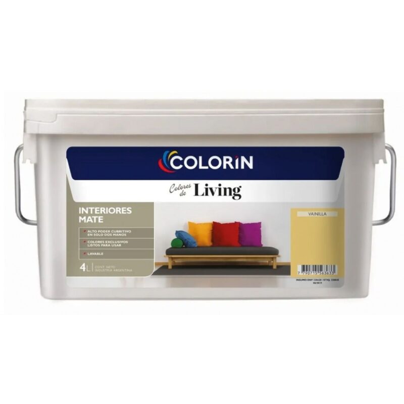 Colorin Living Pintura Latex Interior Colores 4 Lts - Vainilla