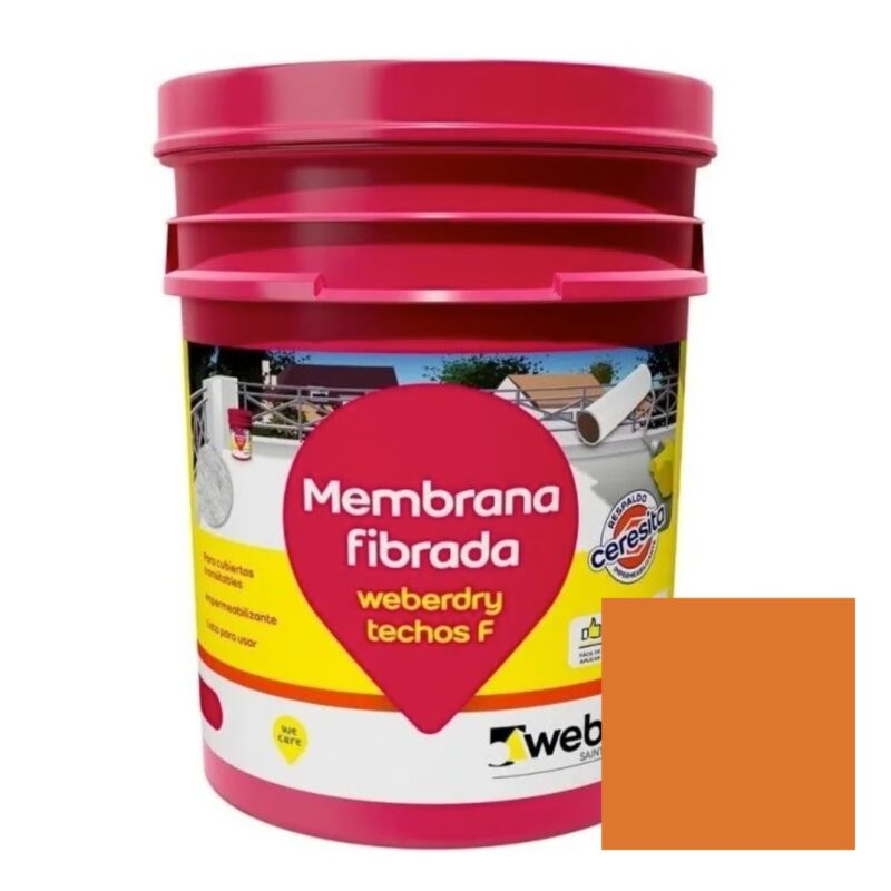 Membrana Fibrada Techos F Weberdry Weber 20kg Blanco O Teja - Teja