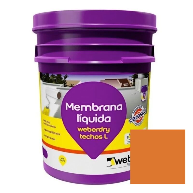 Membrana Líquida Techos Weberdry L Weber 10 Kg Blanco o Teja - Teja
