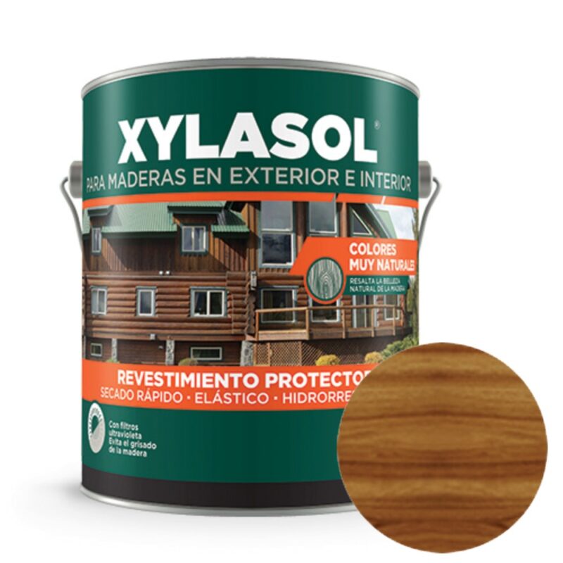 Revestimiento Protector de Madera Satinado Xylasol Hidrorrepelente 4 Litros - Roble Claro