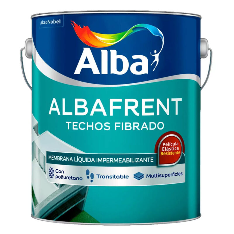 Albafrent Techos Fibrado Impermeabilizante Membrana Liquida 20 Kg - Blanco