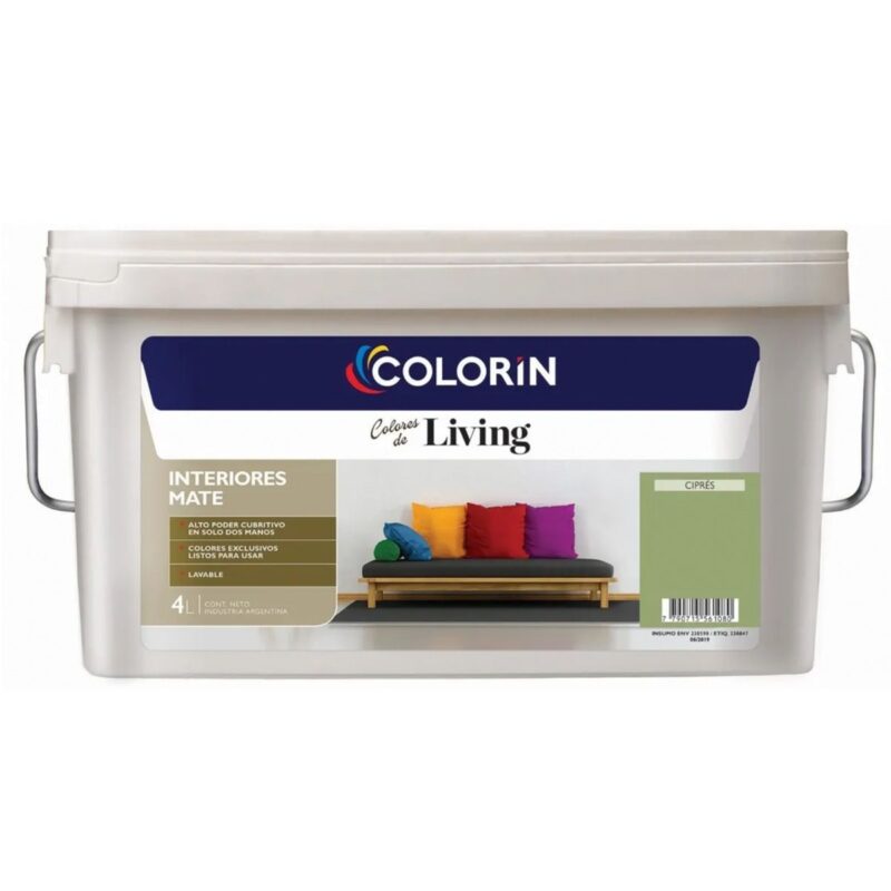 Colorin Living Pintura Latex Interior Colores 4 Lts - Cipres
