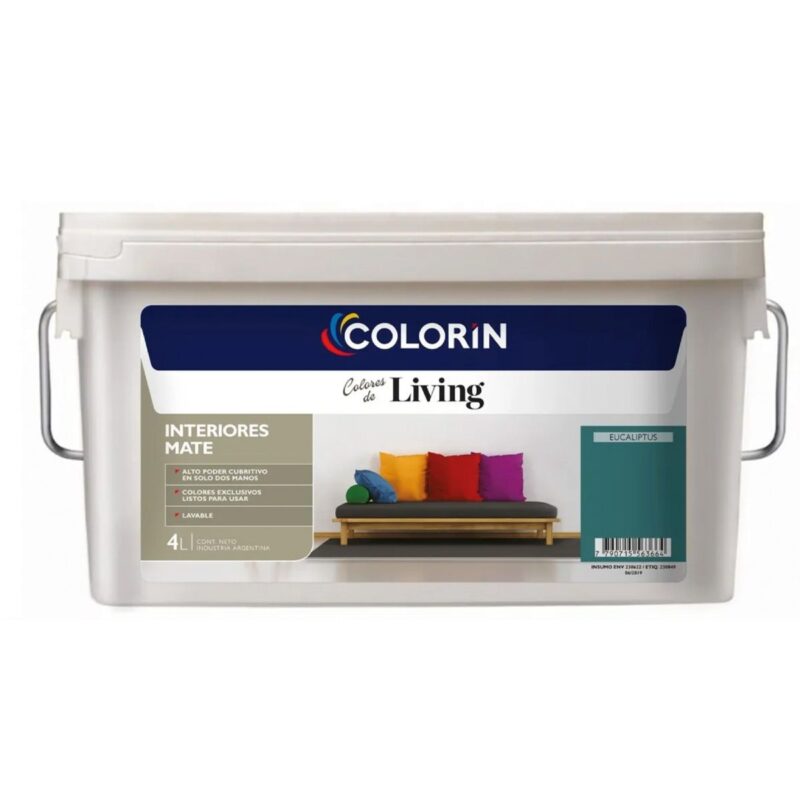 Colorin Living Pintura Latex Interior Colores 4 Lts - Eucaliptus